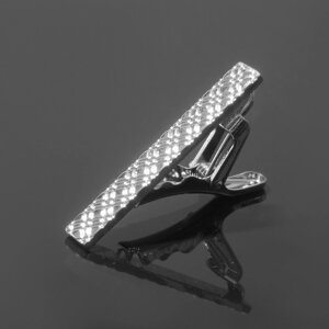 Зажим для галстука «Ромбы» классические, цвет серебро