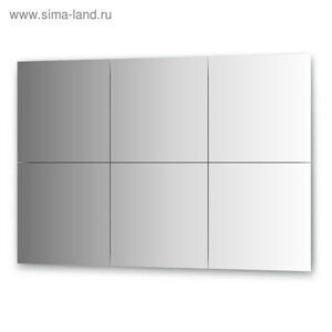 Зеркальная плитка с фацетом 10 мм, комплект 6 шт квадрат 40 х 40 см, серебро Evoform