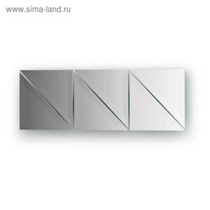 Зеркальная плитка с фацетом 15 мм, комплект 6 шт треугольник 15 х 15 см, серебро Evoform