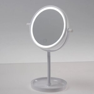 Зеркало Luazon KZ-04, подсветка, настольное, 19.5 13 29.5 см, 4хААА, сенсорная кнопка