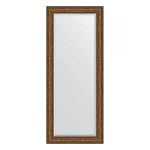 Зеркало напольное с фацетом в багетной раме, виньетка состаренная бронза 109 мм, 85x205 см