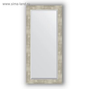 Зеркало с фацетом в багетной раме - алюминий 61 мм, 51 х 111 см, Evoform