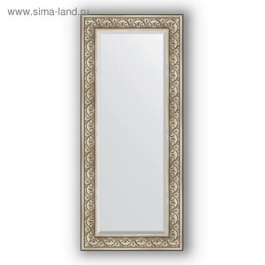 Зеркало с фацетом в багетной раме - барокко серебро 106 мм, 65 х 150 см, Evoform
