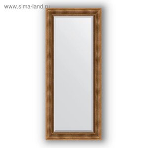 Зеркало с фацетом в багетной раме - бронзовый акведук 93 мм, 62 х 147 см, Evoform