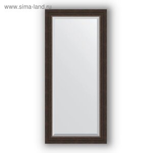 Зеркало с фацетом в багетной раме - палисандр 62 мм, 51 х 111 см, Evoform
