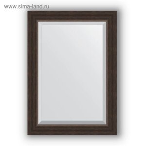 Зеркало с фацетом в багетной раме - палисандр 62 мм, 51 х 71 см, Evoform