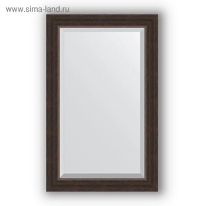 Зеркало с фацетом в багетной раме - палисандр 62 мм, 51 х 81 см, Evoform