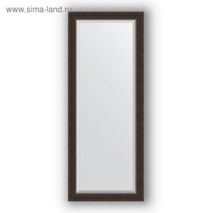Зеркало с фацетом в багетной раме - палисандр 62 мм, 56 х 141 см, Evoform