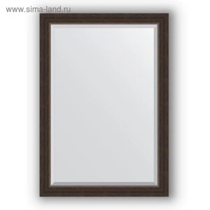 Зеркало с фацетом в багетной раме - палисандр 62 мм, 71 х 101 см, Evoform