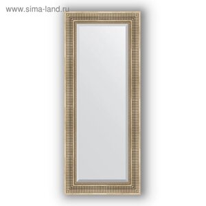 Зеркало с фацетом в багетной раме - серебряный акведук 93 мм, 57 х 137 см, Evoform