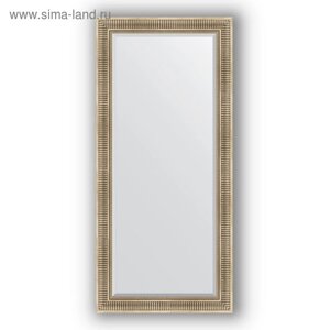 Зеркало с фацетом в багетной раме - серебряный акведук 93 мм, 77 х 167 см, Evoform