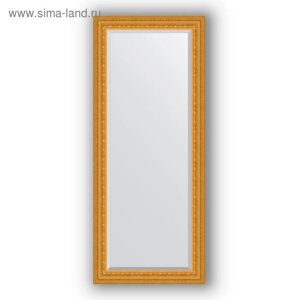 Зеркало с фацетом в багетной раме - сусальное золото 80 мм, 65 х 155 см, Evoform