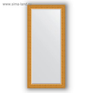 Зеркало с фацетом в багетной раме - сусальное золото 80 мм, 75 х 165 см, Evoform