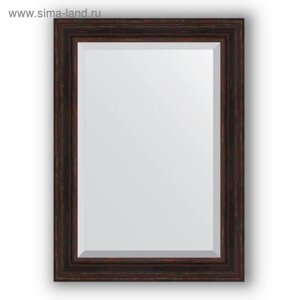 Зеркало с фацетом в багетной раме - тёмный прованс 99 мм, 79 х 109 см, Evoform