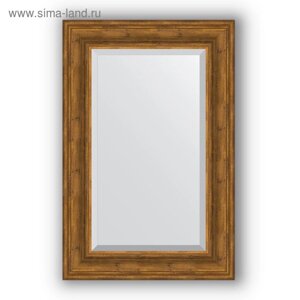 Зеркало с фацетом в багетной раме - травленая бронза 99 мм, 59 х 89 см, Evoform
