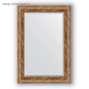 Зеркало с фацетом в багетной раме - виньетка античная бронза 85 мм, 65 х 95 см, Evoform