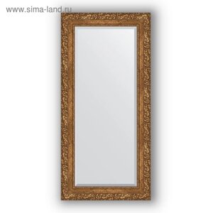 Зеркало с фацетом в багетной раме - виньетка бронзовая 85 мм, 55 х 115 см, Evoform