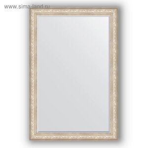 Зеркало с фацетом в багетной раме - виньетка серебро 109 мм, 120 х 180 см, Evoform