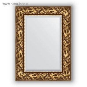 Зеркало с фацетом в багетной раме - византия золото 99 мм, 59 х 79 см, Evoform