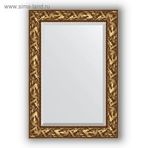 Зеркало с фацетом в багетной раме - византия золото 99 мм, 69 х 99 см, Evoform