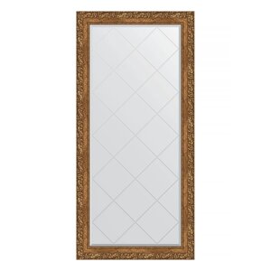 Зеркало с гравировкой в багетной раме, виньетка бронзовая 85 мм, 75x157 см