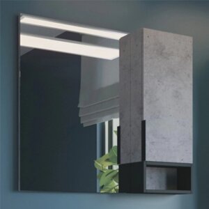 Зеркало шкаф Comforty Франкфурт 90 для ванной комнаты, цвет цвет бетон светлый