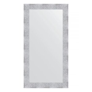 Зеркало в багетной раме, чеканка белая 70 мм, 56 x 106 см