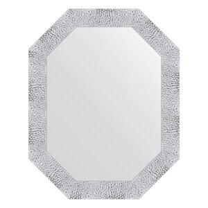 Зеркало в багетной раме, чеканка белая 70 мм, 57x72 см