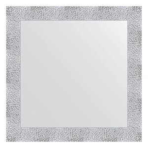 Зеркало в багетной раме, чеканка белая 70 мм, 66 x 66 см
