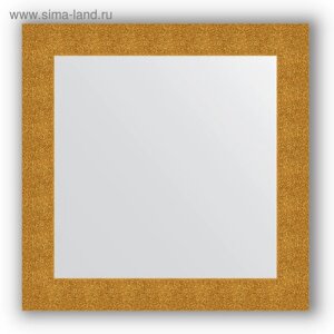 Зеркало в багетной раме - чеканка золотая 90 мм, 80 х 80 см, Evoform