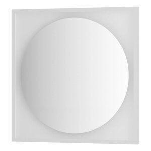 Зеркало в багетной раме с LED-подсветкой 15 Вт, 70x70 см, без выключателя, тёплый белый свет, белая