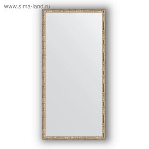Зеркало в багетной раме - серебряный бамбук 24 мм, 47 х 97 см, Evoform