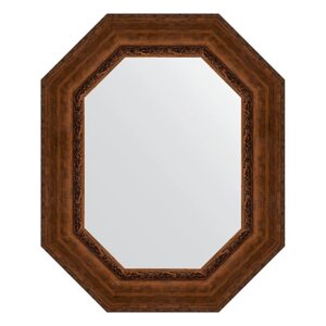 Зеркало в багетной раме, состаренная бронза с орнаментом 120 мм, 67x82 см