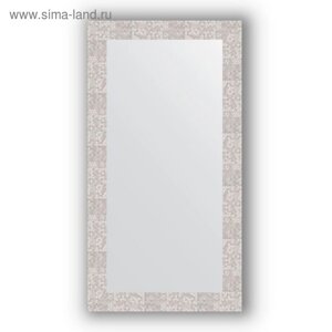 Зеркало в багетной раме - соты алюминий 70 мм, 56 х 106 см, Evoform