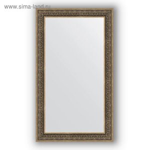 Зеркало в багетной раме - вензель серебряный 101 мм, 83 х 143 см, Evoform