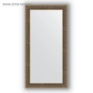 Зеркало в багетной раме - вензель серебряный 101 мм, 83 х 163 см, Evoform