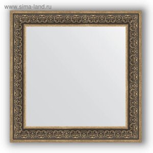 Зеркало в багетной раме - вензель серебряный 101 мм, 83 х 83 см, Evoform