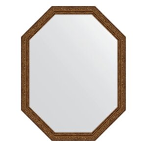Зеркало в багетной раме, виньетка состаренная бронза 56 мм, 70x90 см