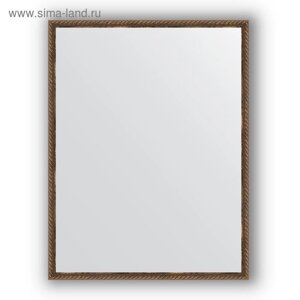 Зеркало в багетной раме - витая бронза 26 мм, 68 х 88 см, Evoform