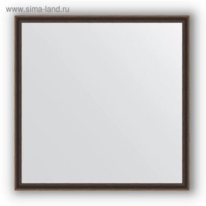 Зеркало в багетной раме - витой махагон 28 мм, 68 х 68 см, Evoform
