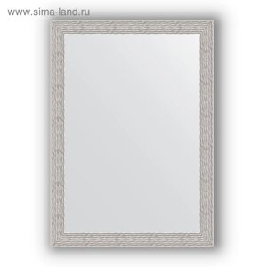 Зеркало в багетной раме - волна алюминий 46 мм, 51 х 71 см, Evoform