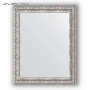 Зеркало в багетной раме - волна хром 90 мм, 80 х 100 см, Evoform