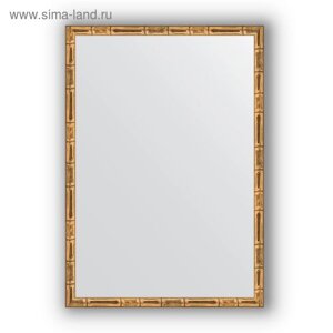 Зеркало в багетной раме - золотой бамбук 24 мм, 47 х 67 см, Evoform