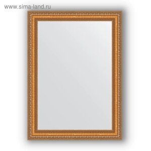 Зеркало в багетной раме - золотые бусы на бронзе 60 мм, 55 х 75 см, Evoform