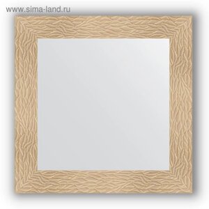 Зеркало в багетной раме - золотые дюны 90 мм, 70 х 70 см, Evoform