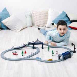 Железная дорога для детей «Мой город», 70 предметов, на батарейках