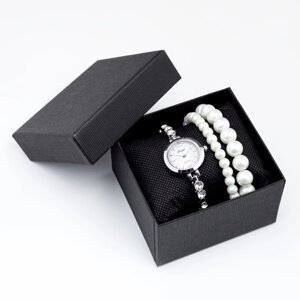Женский подарочный набор Disu 2 в 1: наручные часы и браслет, d-1.8 см