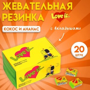 Жевательная резинка Love is, Кокос и Ананас, 4.2 г, 20 шт