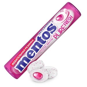 Жевательная резинка Mentos жидкий центр тутти фрутти ролл, 15,5 г.