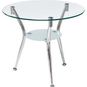 Журнальный стол Round стекло/металл, хром 59x59x52 см